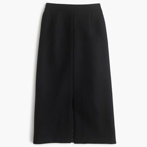 NWOT J.Crew Black Wool Skirt with Front Slit